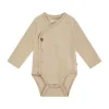 A Tiny Story Romper Lange Mouw Oatmeal Melange 50