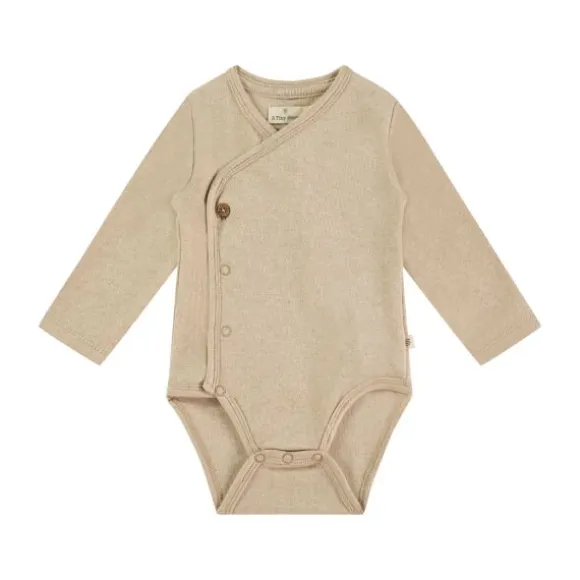 A Tiny Story Romper Lange Mouw Oatmeal Melange 50
