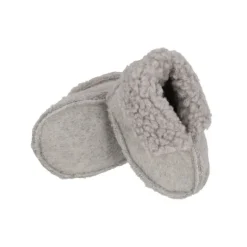 Apollo Slofjes Vilt Teddy Light Grey Newborn