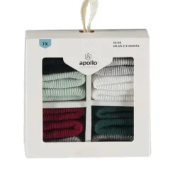Apollo Sokjes Multi Navy Mint 7-Pack 0-6 mnd