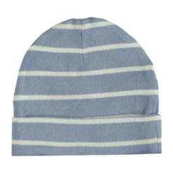 Babylook Striped Rib Muts - Newborn - Faded Denim