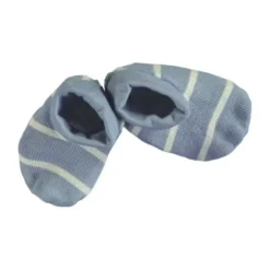 Babylook Striped Rib Slofjes - Newborn - Faded Denim