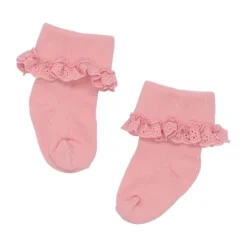 BD Collection Sokjes Kant - 3 Stuks - 0-6mnd - Multi Pink