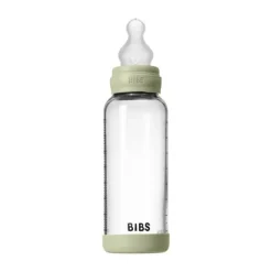 BIBS Fles - Medium Flow - Ronde Speen - 240 ml - Glas/Silicone - Ivory