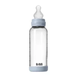 BIBS Fles - Medium Flow - Ronde Speen - 240 ml - Glas/Silicone - Ivory