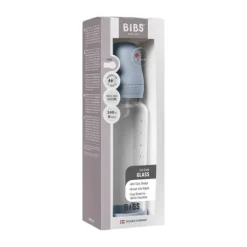 BIBS Fles - Medium Flow - Ronde Speen - 240 ml - Glas/Silicone - Ivory