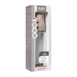 BIBS Fles - Medium Flow - Ronde Speen - 240 ml - Glas/Silicone - Ivory