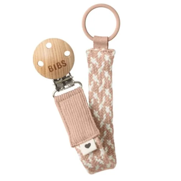 Bibs Speenkoord Braid Dark Blush / Ivory