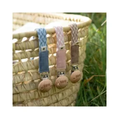 Bibs Speenkoord Braid Dark Blush / Ivory