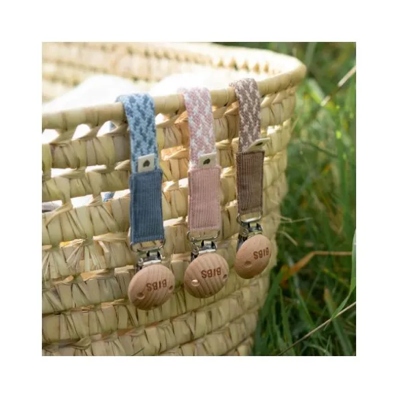 Bibs Speenkoord Braid Dark Blush / Ivory
