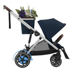 Cybex E-Gazelle S Kinderwagen 2-in-1  met reiswieg Almond Beige / Beige