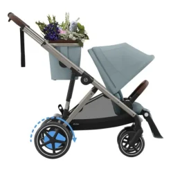Cybex E-Gazelle S Kinderwagen 2-in-1  met reiswieg Almond Beige / Beige