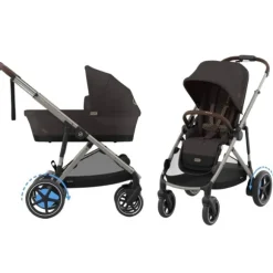 Cybex E-Gazelle S Kinderwagen 2-in-1  met reiswieg Almond Beige / Beige