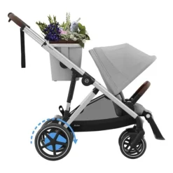 Cybex E-Gazelle S Kinderwagen 2-in-1  met reiswieg Almond Beige / Beige