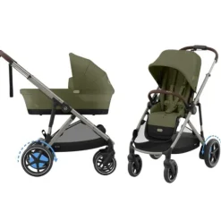 Cybex E-Gazelle S Kinderwagen 2-in-1  met reiswieg Almond Beige / Beige