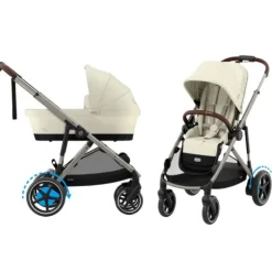 Cybex E-Gazelle S Kinderwagen 2-in-1  met reiswieg Almond Beige / Beige