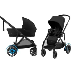 Cybex E-Gazelle S Kinderwagen 2-in-1  met reiswieg Almond Beige / Beige