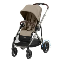 Cybex E-Gazelle S Twin-Kinderwagen Almond Beige / Beige