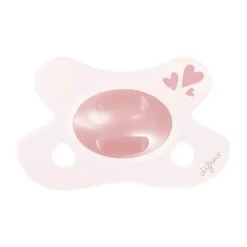 Difrax Natural Fopspeen - Newborn - Soft Pink Hearts