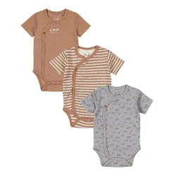 Dirkje Romper Korte Mouw Multi Colour Blue 3-Pack 44