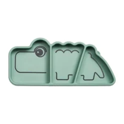 Done By Deer Silicone Stick&Stay Snack Bord Croco Green