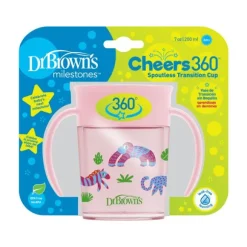 Dr. Brown's Beker Cheers 360 Roze Met Print 200ml
