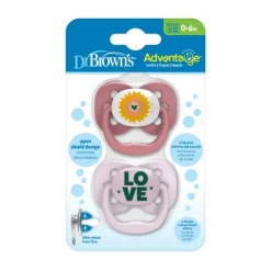 Dr. Brown's Fopspeen Roze/Grijs Fase 1 2-Pack