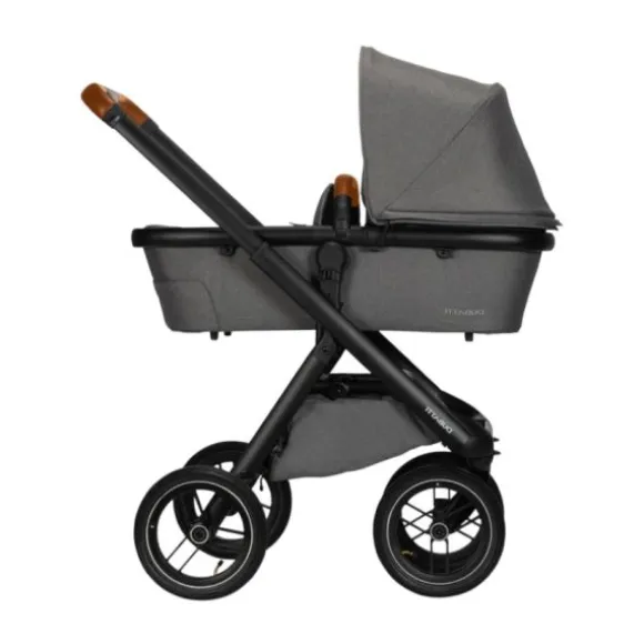 Dubatti One E5 Kinderwagen 2-in-1 Grey Frame Black/Cognac