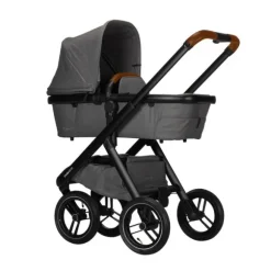 Dubatti One E5 Kinderwagen 2-in-1 Grey Frame Black/Cognac