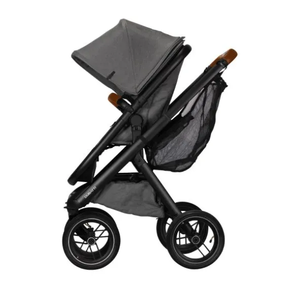 Dubatti One E5 Kinderwagen 2-in-1 Grey Frame Black/Cognac