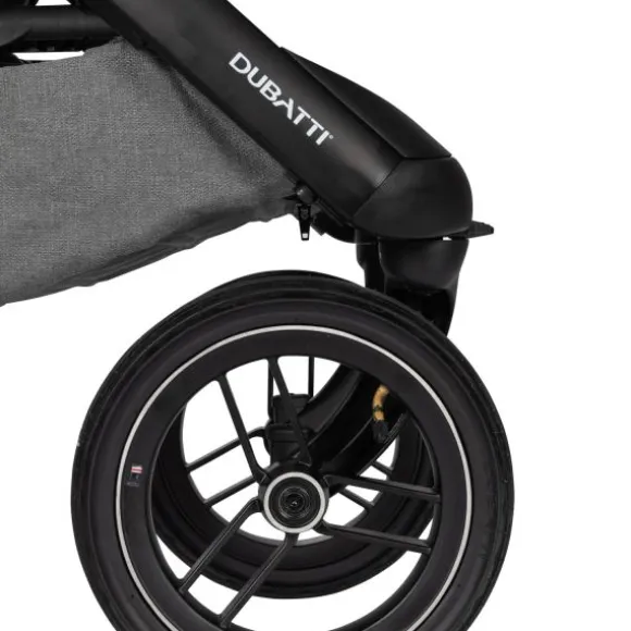 Dubatti One E5 Kinderwagen 2-in-1 Grey Frame Black/Cognac