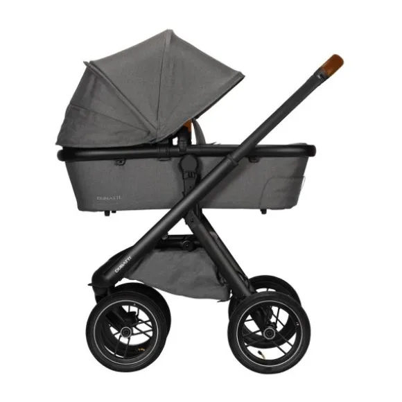 Dubatti One E5 Kinderwagen 2-in-1 Grey Frame Black/Cognac