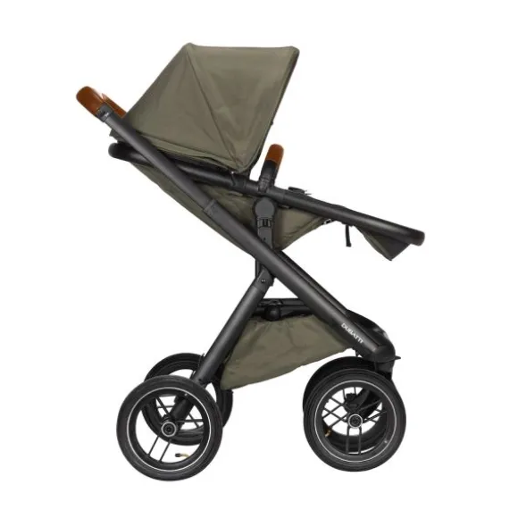 Dubatti One E5 Kinderwagen 2-in-1 Grey Frame Black/Cognac