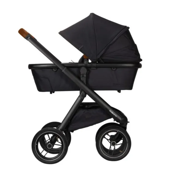 Dubatti One E5 Kinderwagen 2-in-1 Grey Frame Black/Cognac