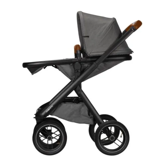 Dubatti One E5 Kinderwagen 2-in-1 Grey Frame Black/Cognac