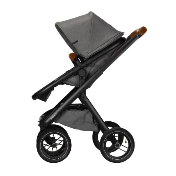 Dubatti One E5 Kinderwagen 2-in-1 Grey Frame Black/Cognac