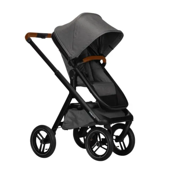 Dubatti One E5 Kinderwagen 2-in-1 Grey Frame Black/Cognac