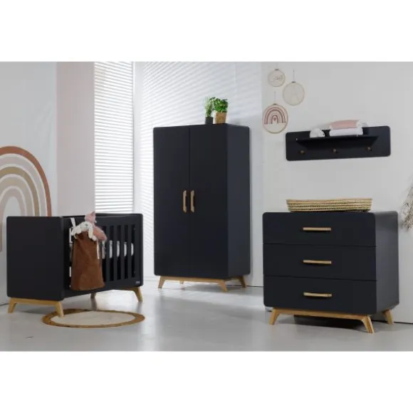 Europe Baby Ledikant 60 x 120 - Commode - Hanglegkast 2-deurs Iglo Grijs