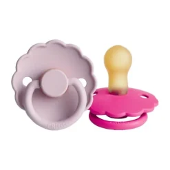 Frigg Fopspeen Daisy Lila/Fuchsia T1 0-6 mnd (2 stuks)