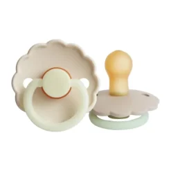 Frigg Fopspeen Daisy Night Croissant/Cream T2 6-18 mnd (2 stuks)