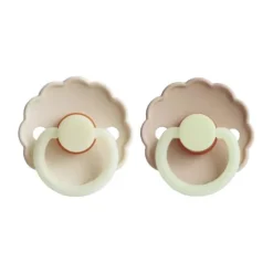 Frigg Fopspeen Daisy Night Croissant/Cream T1 0-6 mnd (2 stuks)