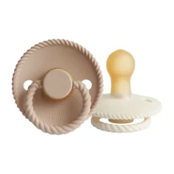 Frigg Fopspeen Rope Cream/Croissant T2 6-18 mnd (2 stuks)