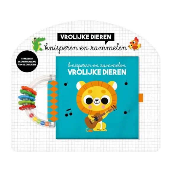 Imagebooks Knisperboekje Met Rammelaar Vrolijke Dieren
