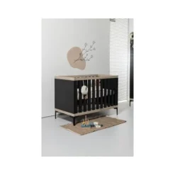 Interbaby Hanglegkast 2-Deurs Strips Zwart