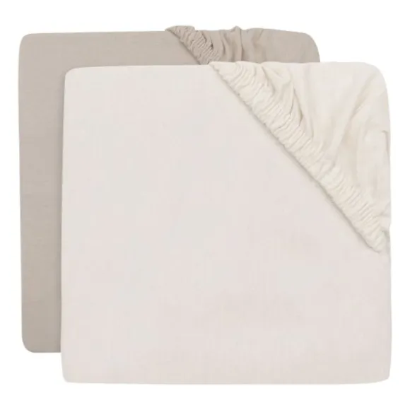 Jollein Hoeslaken Boxmatras - 2 Pack - 75 x 95 cm - Jersey - Nougat