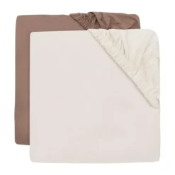 Jollein Hoeslaken Jersey - 40/50x80/90 cm - 2 Stuks - Sea Green/Ivory