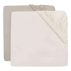 Jollein Hoeslaken Jersey - 40/50x80/90 cm - 2 Stuks - Sea Green/Ivory