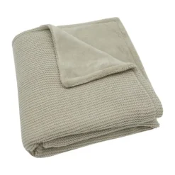 Jollein Ledikantdeken Basic Knit Wild Rose/Fleece 100 x 150 cm