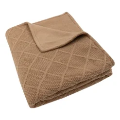 Jollein Ledikantdeken Check Knit Biscuit / Teddy Fleece 100 x 150 cm