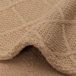 Jollein Ledikantdeken Check Knit Biscuit / Teddy Fleece 100 x 150 cm